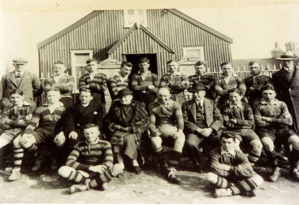 Photograph of a team at Llangwm Rugby Club